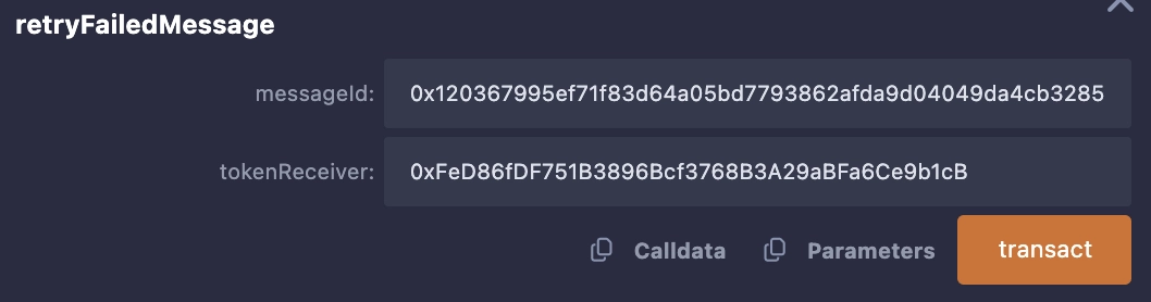 Chainlink CCIP Mumbai retry failed message id